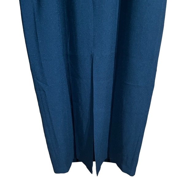 VTG Carole Little Black Halter Midi Sheath Dress Sheer Cowl Neck Date Formal - Picture 8 of 12